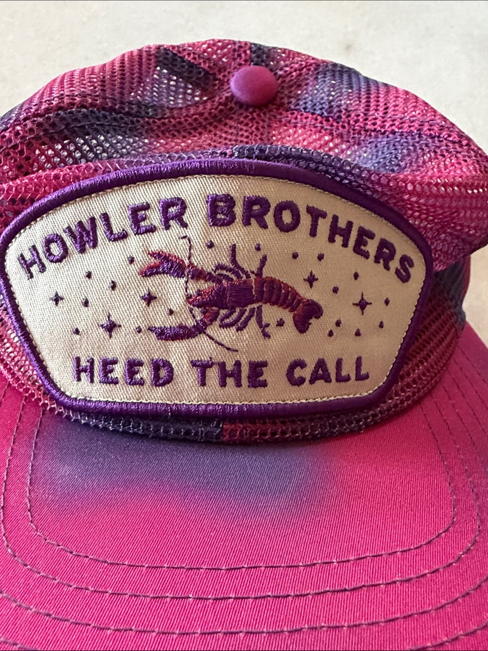 Howler Brothers Pink & Purple Mesh Trucker Hat - Heed The Call Patch - Picture 4 of 4